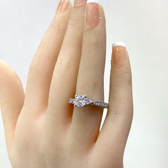Antique Art Deco 14K Yellow Gold Platinum Top Old Mine  STUNNING DIAMONIQUE FILIGREE RING 18K GOLD FINISH